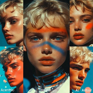 90s Retro Anime Grainy Aesthetic Blonde Portrait