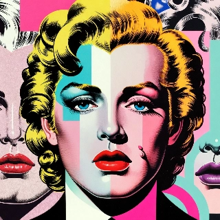 Andy Warhol Pop Art Blonde Bombshell Portrait