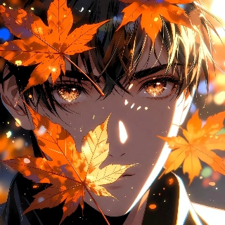 Autumn Leaves Encircled Indie Aesthetic Portrait