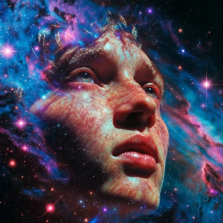 Cosmic Nebula Portrait in Indie Aesthetic