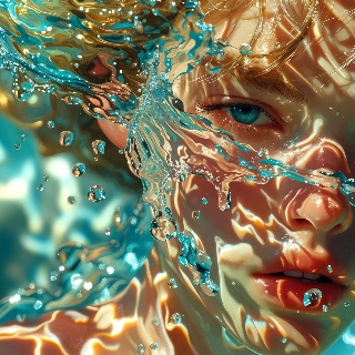 Crystal Clear Water Splash Indie Portrait
