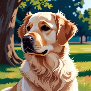 Cute Golden Retriever in Sunny Indie Park Aesthetic