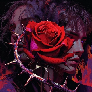 Dark Romantic Red Rose Thorn Indie Portrait