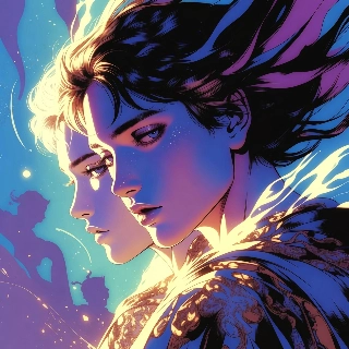 Ethereal Indie Beauty with Glowing Profile Silhouette