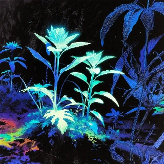 Glowing Bioluminescent Plants Indie Aesthetic