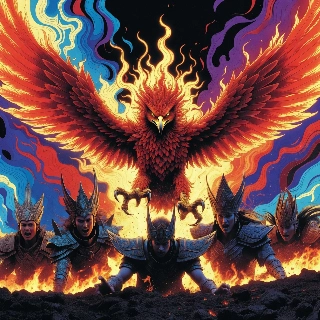 Phoenix Rising Flames Ash Indie Aesthetic Art