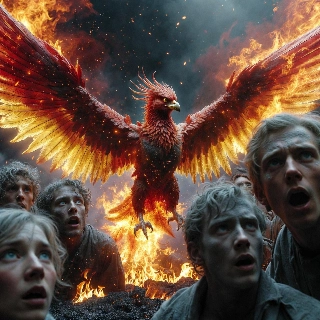 Phoenix Rising in Flames Aesthetic Profile Picture
