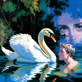 Aesthetic White Swan Calm Lake Youthful Gaze