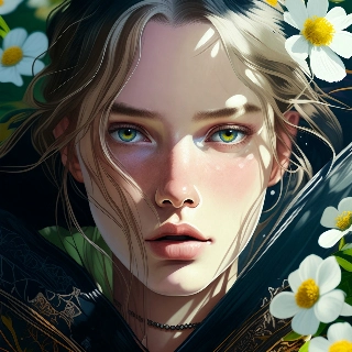 Clean Girl Aesthetic Portrait with Daisies