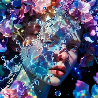 Crystal Clear Water Splash Flower Crown Portrait