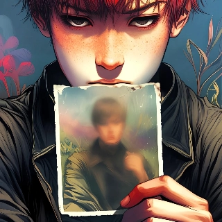 Nostalgic Red-Haired Youth Holding Old Photo Aesthetic