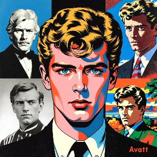 90s Retro Anime Grainy Aesthetic Male Portrait