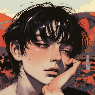 Bored Cool Guy Leaning on Hand Vintage Aesthetic