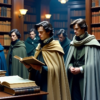 Dark Academia Scholar Reading Vintage Library