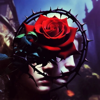 Dark Romantic Red Rose Thorns Vintage Aesthetic