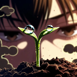 Dewy Green Sprout Eyes Anime Aesthetic