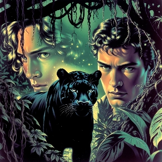 Mysterious Black Panther Jungle Night Portrait