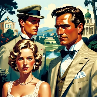โปสเตอร์ภาพศิลปะสไตล์วินเทจ Old Money Polo Trio