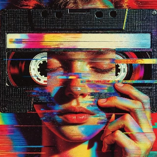 VHS Glitch Retro Tape Portrait Aesthetic