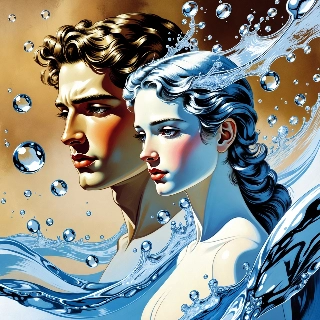 Vintage Water Splash Duo in Crystal Clear Art