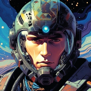 Mecha Robot Pilot Sci-Fi Helmet Portrait