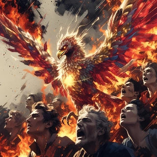 Phoenix Rising from Flames in Epic AI Art
