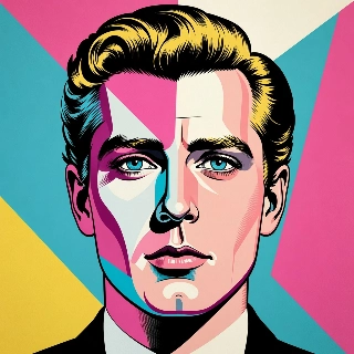 Pop Art Andy Warhol Blonde Man Portrait