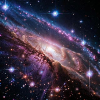 Vibrant Galaxy Nebula Space Dust Stars AI Art