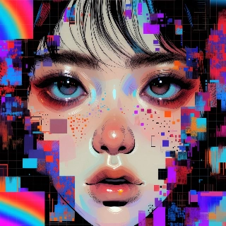 Bit Crushed Digital Distortion Portrait