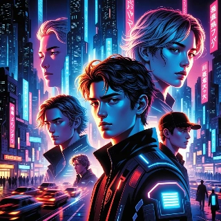 Cyberpunk Neon Futuristic City Youth Portraits