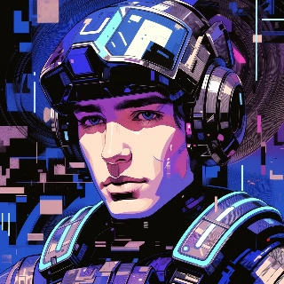 Futuristic Metaverse Avatar Cyber Gear Portrait