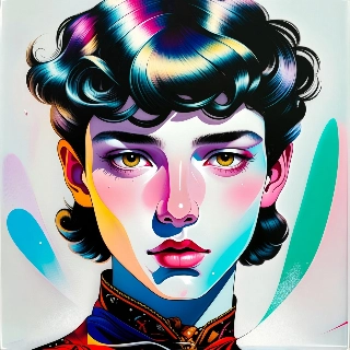 Glassmorphism Frosted Glass Androgynous Portrait PFP