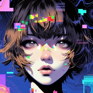 Glitchy Bit-Crushed Digital Portrait Woman