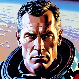 Intense Space Marine Portrait Planetary Horizon