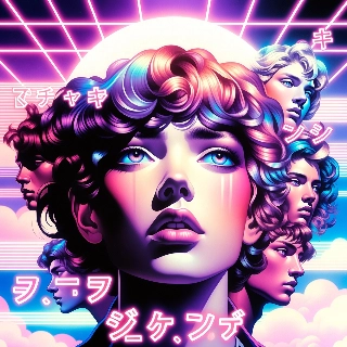 Vaporwave 80s Neon Pastel Purple Portrait