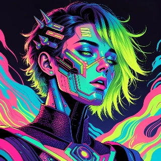 Cybercore Futuristic Fashion Neon Cyberpunk Woman