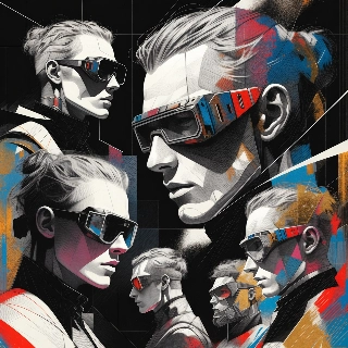 Cyberpunk Pencil Sketch Portrait Futuristic Shades
