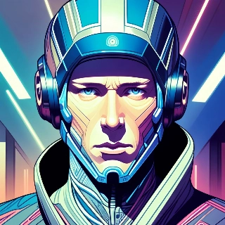 Futuristic Cyberpunk Metaverse Avatar with Neon Gear