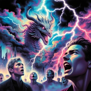 Mystical Dragon Lightning Cyberpunk Crowd PFP