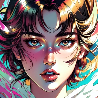 Aesthetic Anime Waifu with Retro Pixel Hair Flow