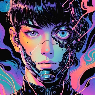Cyberpunk Anime Girl Mechanical Cybernetic Face