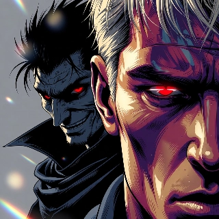 Dark Anime Villain Red Glowing Eyes Aesthetic
