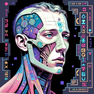 Dungeon Crawler Dark Pixel Cybernetic Anime Portrait