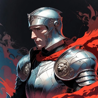 Fantasy Knight in Shining Silver Armor Aesthetic Anime