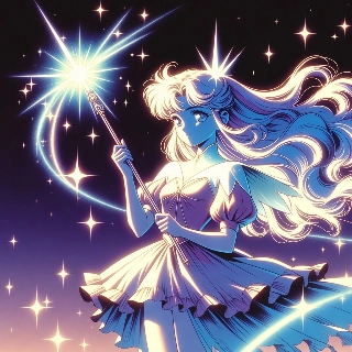 Classic 90s Anime Magic Girl Sparkling Wand