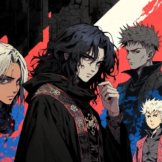 Dark Pixel Aesthetic Dungeon Crawler Anime Group