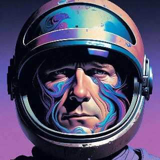 Intense Mecha Pilot in Sci-Fi Helmet