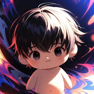 Söt Chibi Mörk Animepojke Leende Profilbild