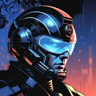 Dark Anime Mecha Pilot Sci-Fi Helmet
