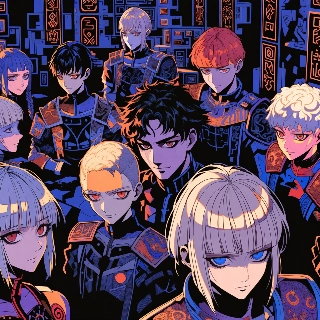 Dark Dungeon Crawler Pixel Anime Warriors Ensemble